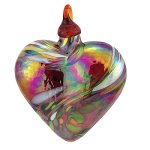 Multi Colored Feather Twist Heart